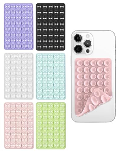 MOPZIJA 6PCS ventosa per telefono,ventosa per cellulare, Supporti in Silicone per Il Retro Del Telefono Cellulare, accessori telefono,Adatto per Auto, Bagno, Cucina e Tutti I Modelli di Smartphone