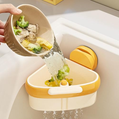 Pavsicgn Colador De Fregadero De Succión, Desagüe Fregadero Cocina Colgable Con Vertido Prensa Y Diseño Autolimpieza, Fregaderos Cocina Accesorios
