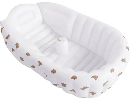 Missmisq Baignoire Gonflable Bébé, Baignoire Gonflable, Siège de Piscine Ergonomique Pliable avec Support pour Lavabo, Jeux d'Eau Extérieurs en Été, Bain de Plage et Natation