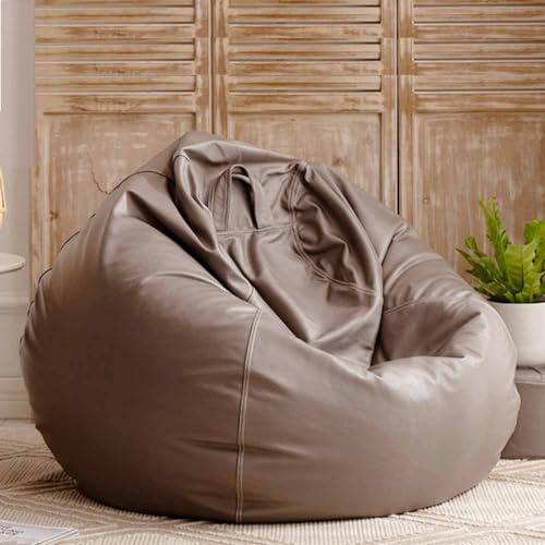Großer Sitzsack aus Kunstleder, ungefüllt, für Outdoor, Lounge, Spielzimmer, Schlafzimmer und Garten, vielseitiger Pouf für Entspannung und Komfort