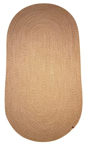 mavaux - EcoWeave Oval – Stilvoller Jute Teppich für Wohnzimmer | Handgemachter Naturjute Boho Design, Antiallergisch und Pflegeleicht (Naturfarbe, 100x200)