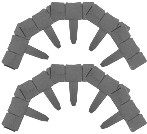 SEWOART Lot de 20 Bordures de Jardin Décoratives en Plastique Imitation Pierre Flexibles et Robustes pour Bordure de Paysage et Clôture pour Plantes pour Jardin Balcon et Potager