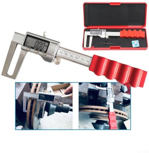 Digital Caliper for Brake Discs, Brake Pad Thickness Gauge 0-150mm, Stainless Steel Digital Display Caliper for Vehicle Safety Maintenance