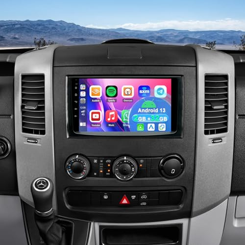 2+32G Android 13 Autoradio für Mercedes-Benz Sprinter 2006–2017 mit Carplay Android Auto, 9 Zoll Touchscreen Auto Stereo Display Player Radio GPS Navigation Head Unit mit FM RDS SWC Mirror Link DAB+