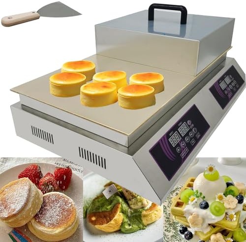 Electric Pancake and Waffle Maker with Dual Heads for Commercial and Home Use