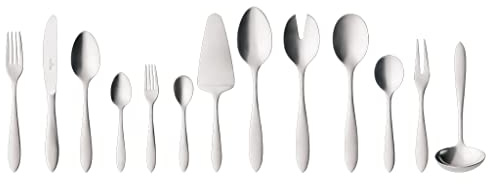 Villeroy & Boch 12-6394-9080 Arthur Brushed Cutlery Set, Stainless Steel, Metal, 27 x 11.6 x 27 cm, 68 Units