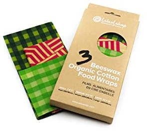 WaxWrap - Waxed Cotton Food Wraps Set of 3 Small 20x20cm Medium 30x30cm Large 40x40cm, 126g - Sustainable, Reusable, Eco-Friendly, Plastic-Free