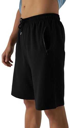 Smith & Solo Short de Sport Homme Coton - Short de Jogging Court - Shorts de Sport Fitness, Bermudas, Shorts d'entraînement, Shorts de Tennis (Noir, S)