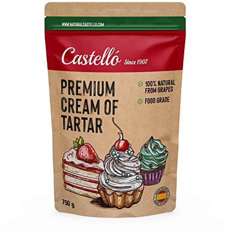 Castello since 1907 Crème de tartre 750 g | 100% Naturel, Substitut Naturel de la levure chimique, Sans Gluten, Sans Phosphates, Keto et Paleo