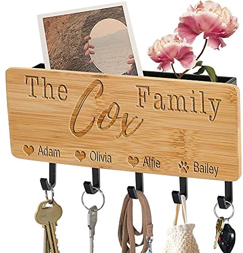 porte clef gravé personnalisé pour mur, mini porte-clés organisateur pour mur, clé murale et porte-lettres, crochets à clés muraux pour entrée, cuisine, lettre de bureau