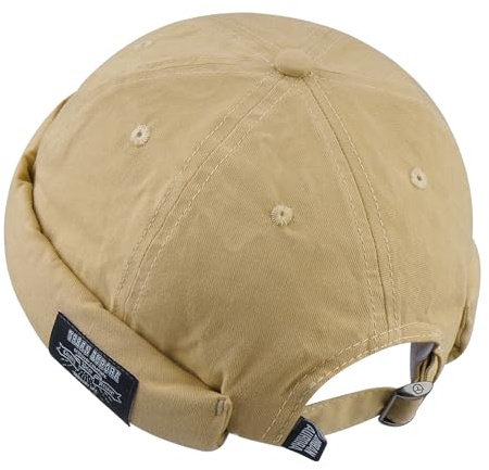 CLAPE Baumwolle Docker Cap Herren Damen Verstellbar Faltbar Dockermütze | Leichte,Einfarbig Kappe Ohne Schirm,Schiffermütze Fischermütze für Angeln,Reisen,Outdoor,Urban Style