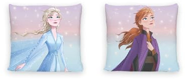 Disney Home Frozen - Dekokissen mit Füllung und Reißverschluss - 40x40 cm - Wurfkissen mit Füllung, tolles Deko-Kissen für Sofa, Couch, Wohnzimmer und Schlafzimmer - weiches Kuschelkissen