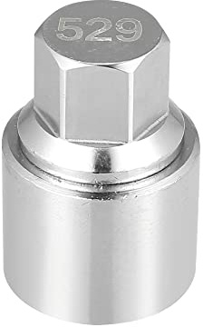 X AUTOHAUX Clé À Douille pour Écrou Antivol De Roue pour VW Touareg 1Pc | Pour VW Scirocco, Magotan, Phaeton, Tiguan, Métal, Argenté, 4,1x2,9cm, Diamètre Interne 2,4cm, Modèle 529