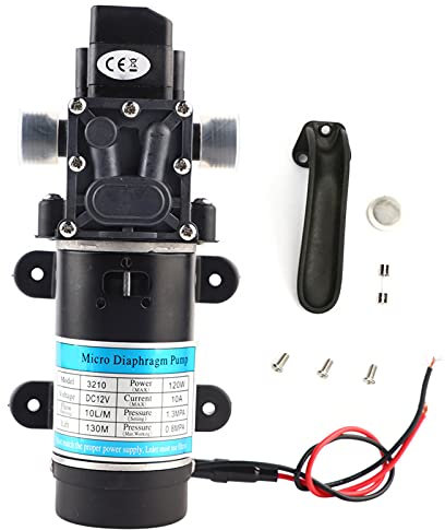 Bomba de Agua de Alta PresióN de 120 W y Bomba de Drenaje, Bomba de Diafragma de 10 L/M para Lavadora de Alta PresióN, PulverizacióN de Agua, PulverizacióN de Pesticidas, Riego de Jardines 12V