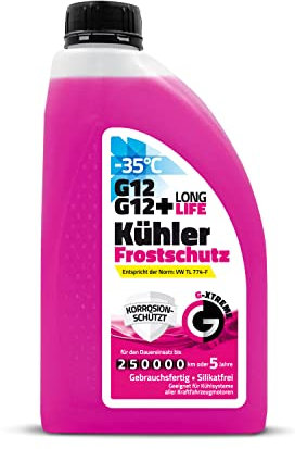 Hochwertige Autochemikalien | Kühlerfrostschutz G12 / G12+ | Kühlflüssigkeit 5 Jahre bis -35° | Gebrauchsfertig Kühlmittel Auto 1L