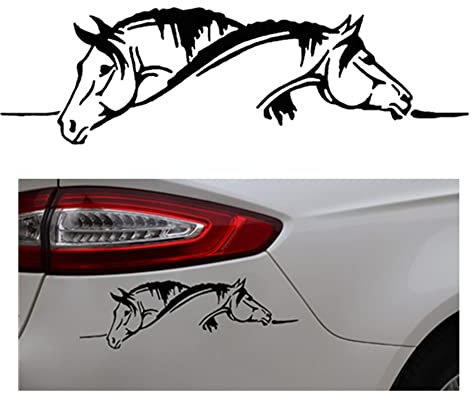 Adesivo per auto, motivo cavallo, due cavalli, elegante
