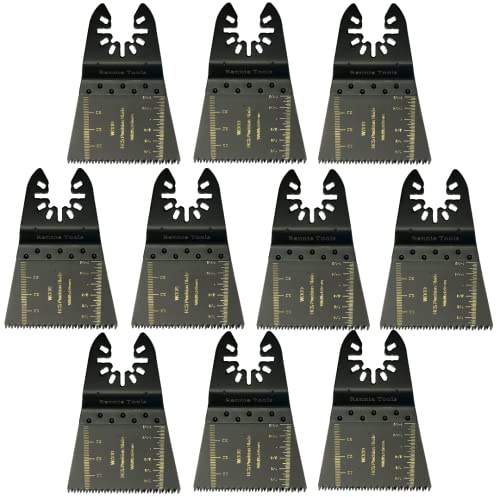 Pack of 10 x 65mm Wide Coarse Oscillating Multi Tool Blades/Wood Cutter Saw Blades Set Compatible with Dremel Fein Multimaster Makita Stanley Worx Dewalt Multi Tool Etc Oscillating Multitool Blade