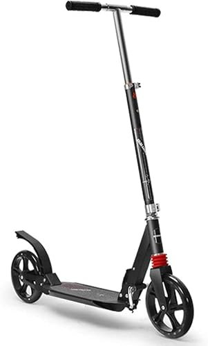 Mobilitätsroller, Erwachsener Roller, Zweirädriger Roller für Erwachsene, Faltbarer Einzelfußroller, Doppelte Stoßdämpfung mit Handbremse, CUHK-Kinderroller (Color : Blac
