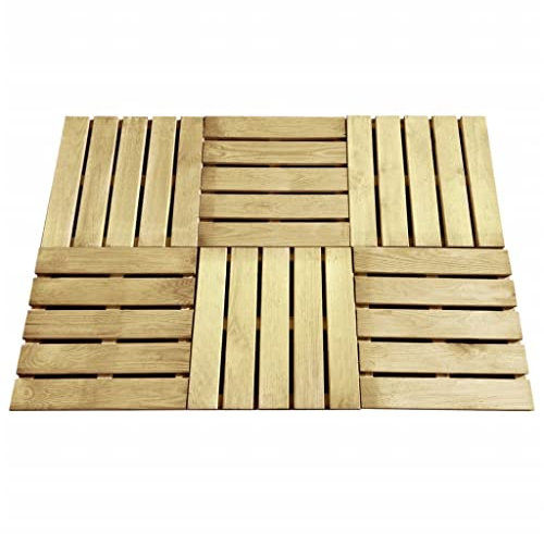 INLIFE 44946 Lot de 6 lames de terrasse en bois vert 50 x 50 cm 20,9 kg