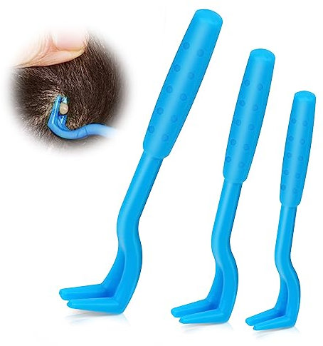 VFANDV Zeckenzange, Tick Hook Tick Remover for Dog, 3 Größen Set Zeckenhaken, Alternative zur Zeckenkarte, zeckenpinzette für Hunde, Schmerzfrei Zecken entfernen, Zeckenentferner für Haustier