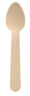 1000 cucharillas de café de madera pura, 11 cm, enceradas