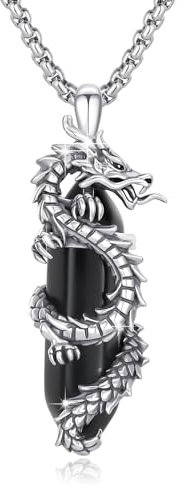 CUOKA MIRACLE Drachen Kette 925 Sterling Silber Herren Drachen Anhänger Halskette für Damen Oxidiert Unisex Drachen Schmuck Valentinstag Geschenke für Männer Mädchen