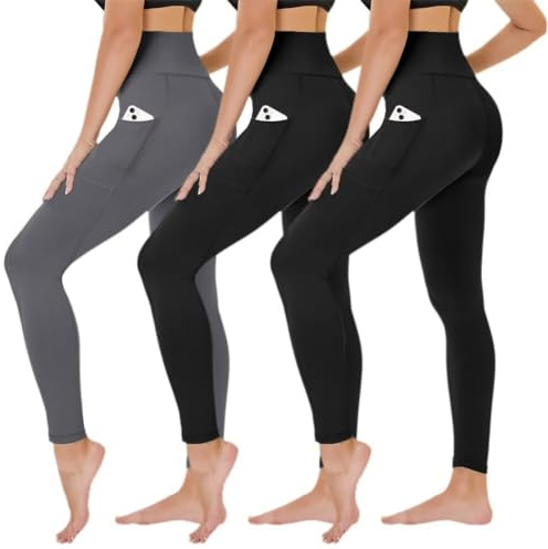 TNNZEET 3er Pack Leggings Damen High Waist Schwarz Sport Leggins | Blickdicht Sporthose, Elastische Yogahose, Weiche Hose für Gym Yoga Outdoor Fashion