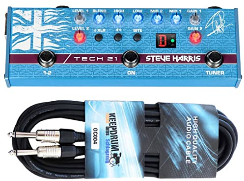 Tech21 SH-1 Steve Harris Bass Sansamp Flyrig + keepdrum Klinken-Kabel