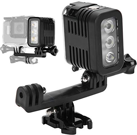 Unterwasser Licht für Kameras, Wasserdichtes LED Videolicht Unterwasserlichter Dimmbare Unterwasserlampe Tauchlampe, kompatibel mit 4 3 2 1 sj4000 sj5000 sj6000