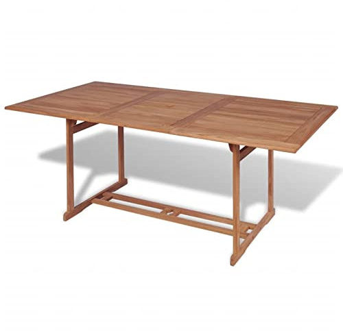 ShCuShan Gartentish 180x90x75 cm Teak Massivholz Gartentisch Klein Tisch Outdoor Loungetisch Outdoor
