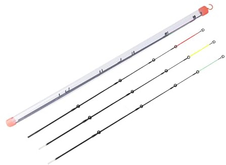 perfk 3-teiliges Feeder-Angelrute Karpfenrute aus Carbon/Fiberglas, Jigging-Ruten mit 3 Spitzen, Half Raft Tip Repair Extension, Karpfen-Angelrute