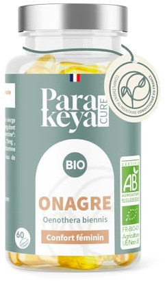 Parakeya - Huile d’Onagre Bio 500 mg - 60 gélules - Confort féminin & équilibre au quotidien - Complément alimentaire