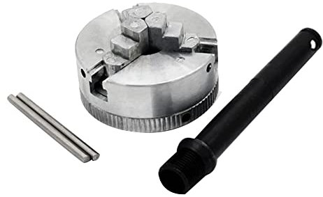 Qusedwey Z011 Mini Drill Chuck Zinc Alloy Manual Self-Centering Metal 3-Jaw Lathe Chuck Clamp Silver with for CNC Lathe Machine Tool