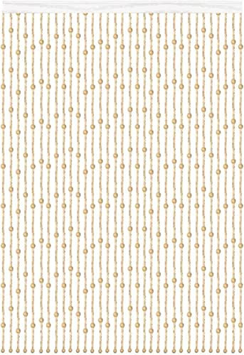 Bambus-Perlenvorhang für Raumteiler und Wandbehang, Holzperlenschnur, Türvorhang mit 31 Strängen, individuelle Größe, für Schlafzimmer, Party, Veranstaltungen, natürliches Holzdesign (60 x 150 cm)