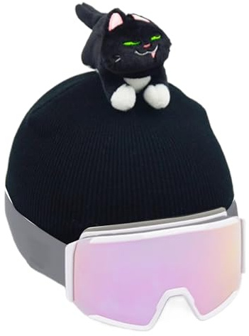 Animal Ski - Couvre-casque de ski - Joli casque de ski pour chat - Accessoires pour filles - Pour hommes, femmes et filles - Temps froid