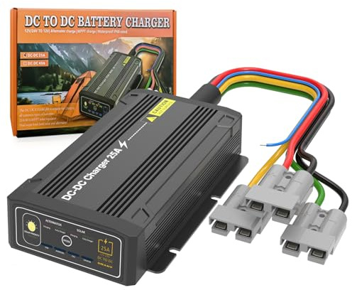 12V 25A DC to DC Charger with MPPT On-Board Battery Charger for LiFePO4 Lithium Gel STD GEL AGM Using Multi-Stage Charging for RVs, Truck, Motorhome, Commercial Vehicles, Boats & Yachts (25A)