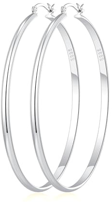 RANKEEF Orecchini a Cerchio In Argento Da Donna Leggero Cerchi Grandi In Argento Ipoallergenici Orecchini A Cerchio In Argento Sterling Da Donna