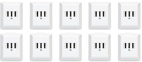 Rutenbeck 10 x Aufputz TAE-Anschlussdose/Telefondose NFN für 1x Telefon + 2X Nebenstellen (Fax, AB, Modem) 3x6 polig 6 Schraubkontakte reinweiß 10210109