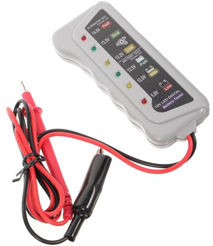 Testeur de Batterie de Voiture Professionnel, Automobile | Mesure de Tension, Rapide Indicateur Led, Contrôle du Système de Charge, Plastique, 1 Pièce