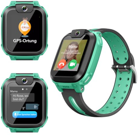 imoo Z1 Smartwatch Kinder mit GPS und Telefonuhr,4G Video & Phone Call Grün | imoo Kids Smartwatch Junge,Spielerfreier Schulmodus,IPX8 wasserdicht für Händewaschen,SIM,Familie Chat,Schrittzähler,SOS
