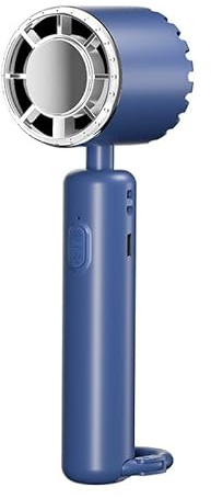 Lawnoval Ventilador portátil USB de mano con 150.000 RPM, 3 velocidades ajustables, batería de 2000 mAh, rotación de 90° y hebilla para colgar, para viajes y oficina, color blanco y azul