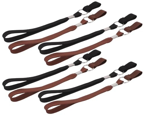 MUCKLILY Lot de 8 Dragonnes pour Cannes et Bâtons de Marche Sangles Antidérapantes pour Aides la Mobilité Accessoires Main en Nylon Robuste 4 Noires 4 Marron Adaptées Randonnée