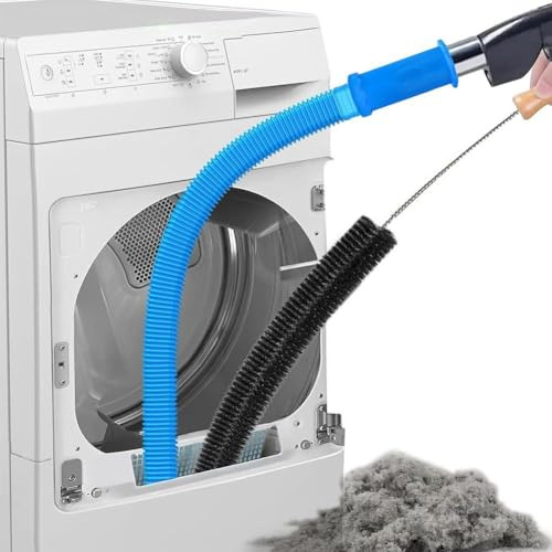 2 PCS Universal Dryer Vent Cleaner Kit, Flexible Universal Tumbler Dryer Lint Vacuum Extension Hose, Lint Vent Hoover Attachment with Flexible Hose Brush for Tumble Dryer and Washing Machine
