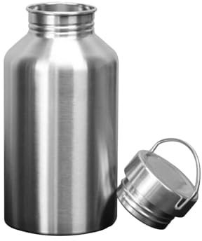 Generico Per L'acqua Con Manico E Coperchio - Da Caffè Per Idratazione Da 2 Litri | Bottiglia In Acciaio Inossidabile A Bocca Larga | Borraccia Termica Sottovuoto Per Palestra, Per Bevande, Per Rag