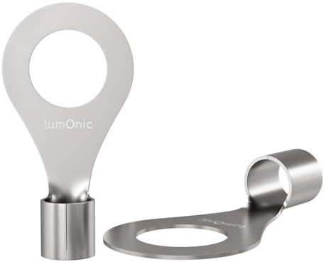 Lumonic 25x Ringkabelschuh 10,0-16,0mm² blank | M12 | Kupfer verzinnt | sichere Kabelverbindung ohne Löten | Crimp-Kabelschuh unisoliert | KFZ, Maschinenbau, Wohnmobil, Batterie
