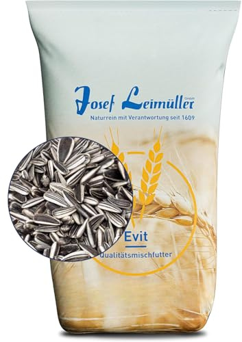 Leimüller Semi di girasole a righe, 1 kg, mangime per uccelli selvatici di alta qualità, per tutto l'anno, semi di girasole ricchi di nutrienti, mangime per uccelli, puliti più volte e controllati con
