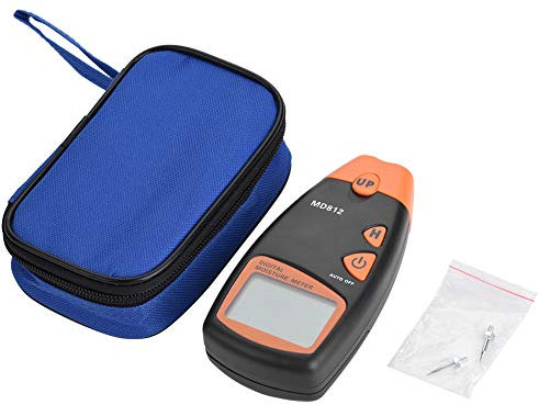Humidimètre Numérique de Bois,Walfornt Humidimètre MD812 LCD à 2 Broches Testeur d'Humidité Capteur Humidité du Bois