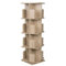 EUGAD Rotatable Bookcase Shoe Rack Standing Shelf Unit Wooden Storage Organiser 4 Tiers Storage Shelves Tall Bookcase, Light Oak, 40x40x129cm