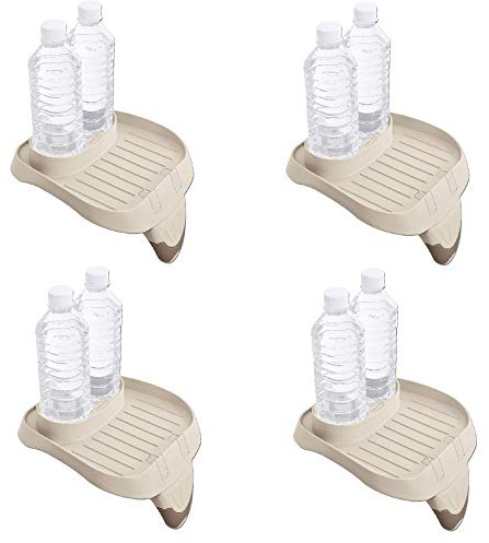 Intex PureSpa Getränkehalter und Auffrischungs-Tablett, aufsteckbar, Hellbraun, 4 Stück