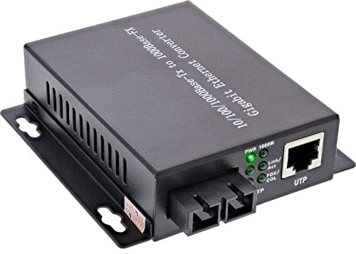 InLine® Netzwerk Media Konverter 10/100/1000Mb/s TP zu LWL (SC Duplex), SM, 20km